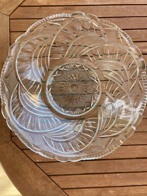 Circular Engraved Glass Plate, 1960s-NOU-786611