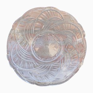 Circular Engraved Glass Plate, 1960s-NOU-786611