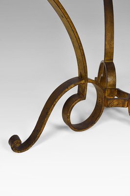 Circular Gilded Wrought-Iron & Marble Table by Raymond Subes, 1935-XNH-895882