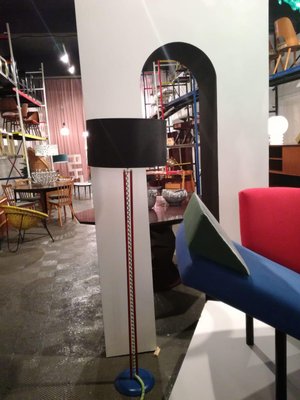 Circular Red, Blue & Green Metal Floor Lamp Italy, 1980-UZ-862985