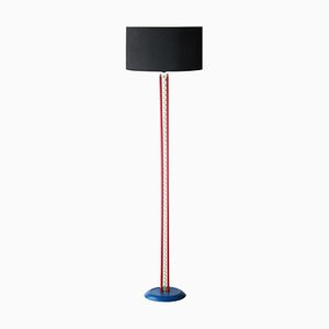 Circular Red, Blue & Green Metal Floor Lamp Italy, 1980-UZ-862985