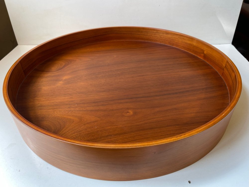 Circular Serving Tray in Teak attributed to Uno & Östen Kristiansson, 1960s