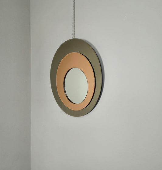 Circular Wall Mirror in Mirrored Glass from Rimadesio Italia, 1970s