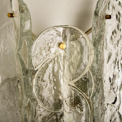 Citrus Swirl Clear Glass Wall Lights or Sconces by J.T. Kalmar, 1969, Set of 2-VDW-1158576