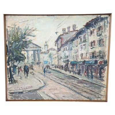 City of Milan Porta Ticinese, 1940s, Oil on Canvas, Framed-DCO-1347925