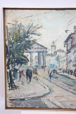 City of Milan Porta Ticinese, 1940s, Oil on Canvas, Framed-DCO-1347925