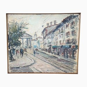 City of Milan Porta Ticinese, 1940s, Oil on Canvas, Framed-DCO-1347925