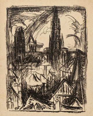 City of Rouen - Original Lithograph on Paper by Othon Friesz - 1923 1923-ZCI-768624