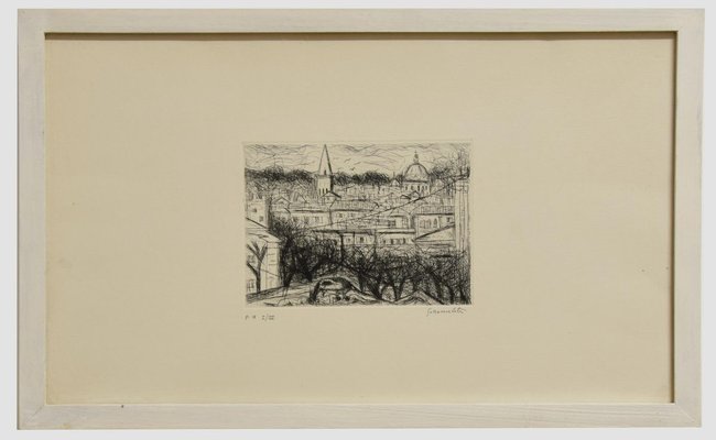 City View - Original Etching by N. Gattamelata - Late 20th Century Late 20th Century-ZCI-758352