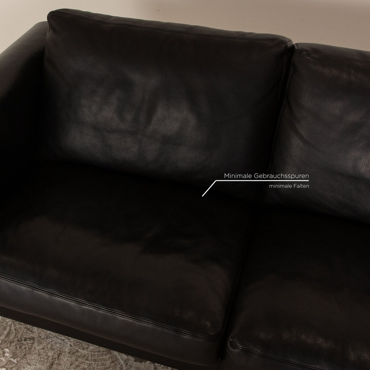 CL 500 2-Seater Sofa in Black Leather from Erpo