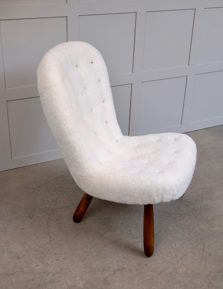 Clam Chair attributed to Philip Arctander for Nordisk Stål & Møbel Central, Denmark, 1940s