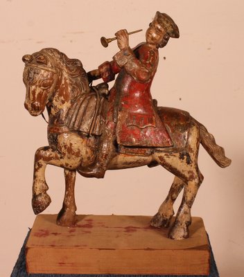 Classical French Horseman, 18th-Century, Carved Wood-HPU-1339084