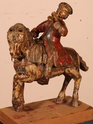 Classical French Horseman, 18th-Century, Carved Wood-HPU-1339084