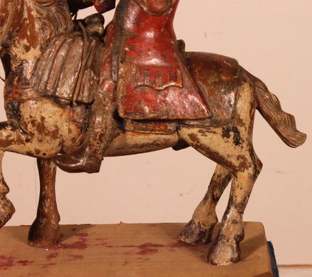 Classical French Horseman, 18th-Century, Carved Wood-HPU-1339084