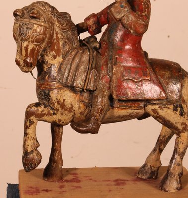 Classical French Horseman, 18th-Century, Carved Wood-HPU-1339084