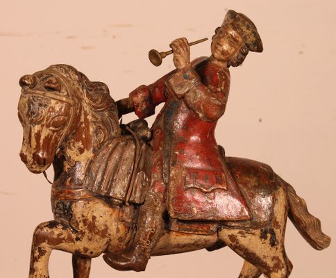 Classical French Horseman, 18th-Century, Carved Wood-HPU-1339084