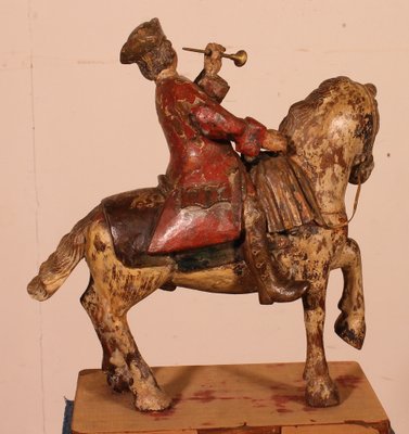 Classical French Horseman, 18th-Century, Carved Wood-HPU-1339084