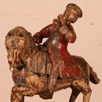 Classical French Horseman, 18th-Century, Carved Wood-HPU-1339084