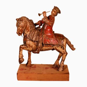 Classical French Horseman, 18th-Century, Carved Wood-HPU-1339084