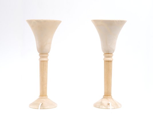 Classical Greek Alabaster Table Lamps, Spain, 1970s, Set of 2-GCG-1358078