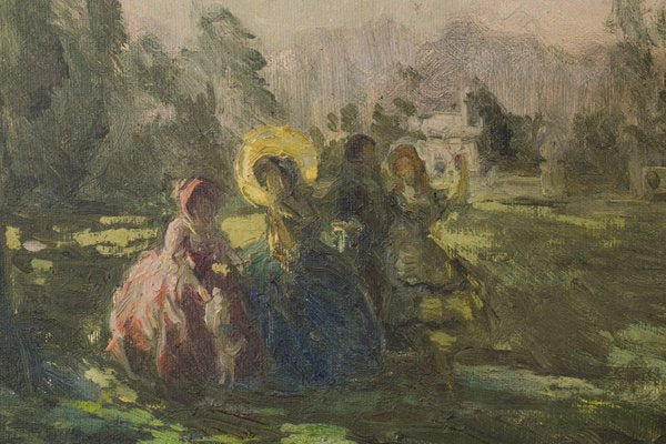 Classical Ladies in a Landscape, 20th-Century, Oil on Canvas, Framed-AOI-1350935