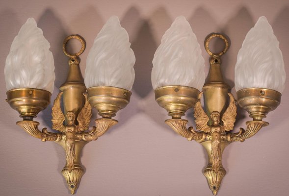 Classical Style Wall Lamps With Angels, Set of 2-AOI-1145668