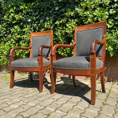 Classicism Armchairs in Walnut, Set of 2-ALF-2033474