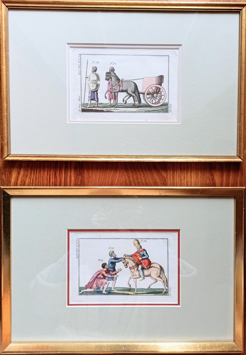 Classicist Graphics, Ancient Chariot, Copperplate Engraving, 18th-Century, Framed-FSD-1098339