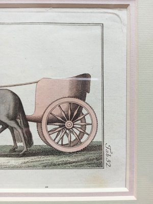 Classicist Graphics, Ancient Chariot, Copperplate Engraving, 18th-Century, Framed-FSD-1098339