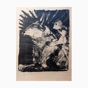 Claude Garache, Boy Riding a Bull, 1950s, Lithograph-NRC-1776909