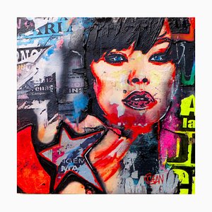 Claude Gean, Streetstars, 2022, Aerosol Paint, Acrylic, Ink on Canvas-QNR-1272678