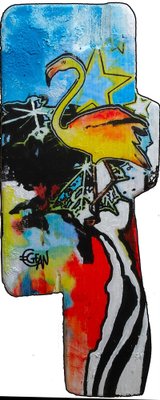 Claude Gean, Totem 20 - Flamand De Thau, 2021, Oil, Aerosol Paint, Acrylic & Posca-QNR-1095274