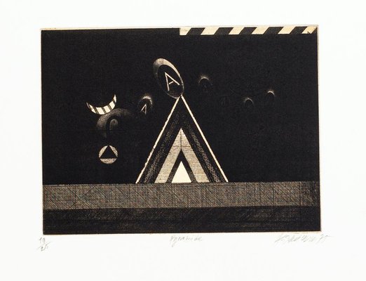 Claude Lemand, Composition, Etching on Paper, 1970s-ZCI-1760502