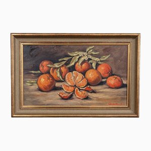 Claude Rayol, Still Life with Oranges, Oil on Panel-QKG-1793418