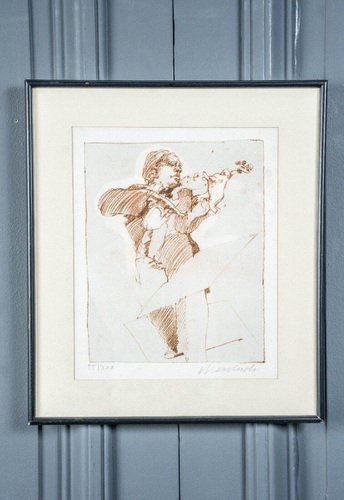 Claude Weisbuch, Violinist, Lithograph