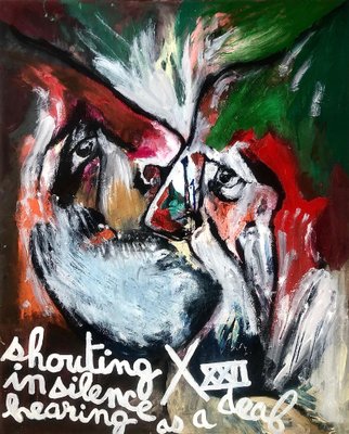 Claudie Baran, Shouting in Silence Hearing as Deaf, 2022, Oil on Canvas, Framed-CHG-1175874