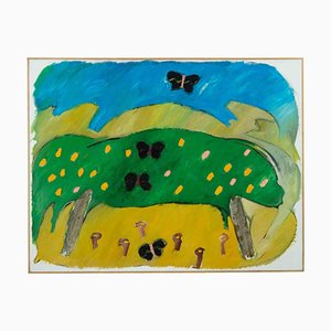 Claudio Bissattini, Representation of the Countryside, Original Acrylic on Canvas, 1980s-ZCI-1379483