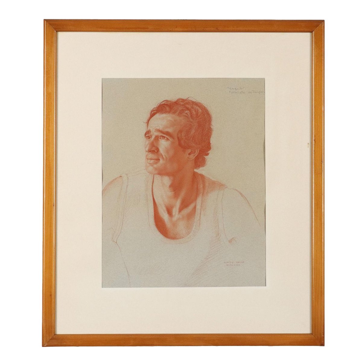 Claudio Bravo Camus, Figurative Drawing, Sanguine on Paper, Framed