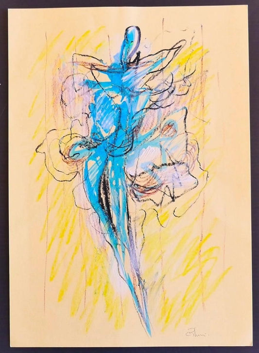 Claudio Palmieri, Abstract Figure, Mixed Media Drawing, 2016