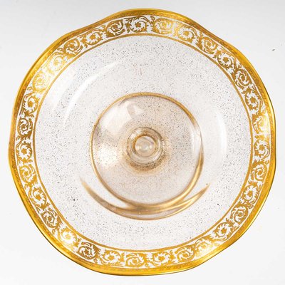 Clea Glass & Gold Rim Fruit Bowl-UQL-1421649