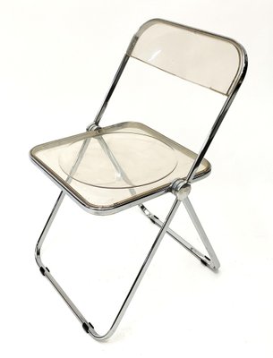 Clear Acrylic Glass Plia Folding Chairs by Giancarlo Piretti for Anonima Castelli, 1970, Set of 4-JDR-1125889