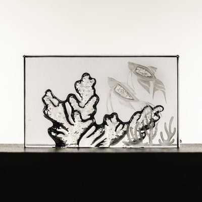 Clear Etched Art Glass Marine Scene from Strömbergshyttan, 1950s-SQP-1716384