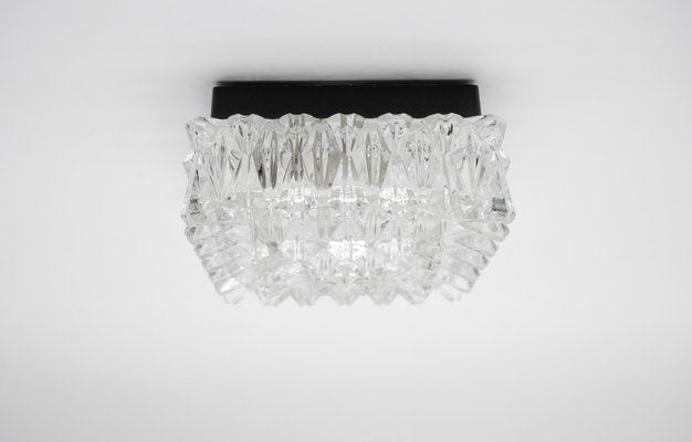 Clear Glass 3D Flush Mount Lamp, Germany, 1960s-KQB-1721910