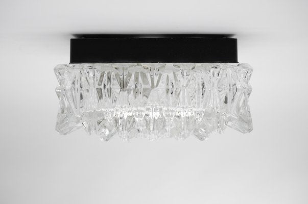 Clear Glass 3D Flush Mount Lamp, Germany, 1960s-KQB-1721910