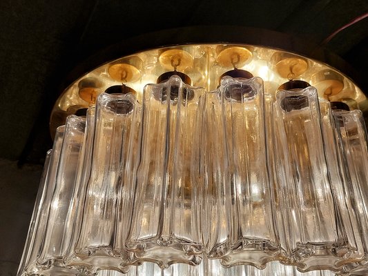 Clear Glass and Brass Tronchi Chandelier from Kalmar, 1980s-PCJ-1273758