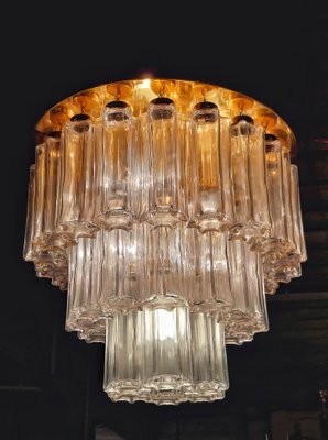 Clear Glass and Brass Tronchi Chandelier from Kalmar, 1980s-PCJ-1273758