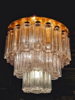 Clear Glass and Brass Tronchi Chandelier from Kalmar, 1980s-PCJ-1273758