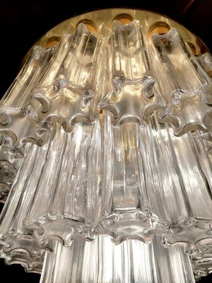 Clear Glass and Brass Tronchi Chandelier from Kalmar, 1980s-PCJ-1273758