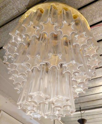 Clear Glass and Brass Tronchi Chandelier from Kalmar, 1980s-PCJ-1273758