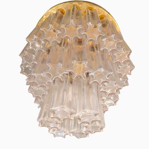 Clear Glass and Brass Tronchi Chandelier from Kalmar, 1980s-PCJ-1273758